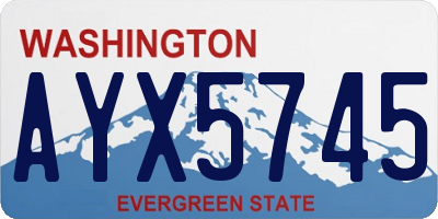 WA license plate AYX5745