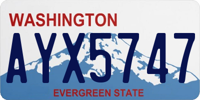 WA license plate AYX5747