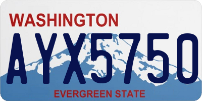 WA license plate AYX5750