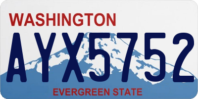 WA license plate AYX5752