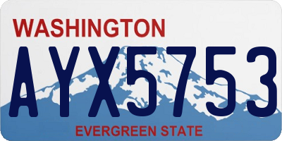 WA license plate AYX5753