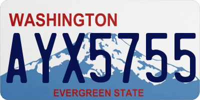 WA license plate AYX5755