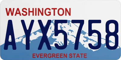 WA license plate AYX5758