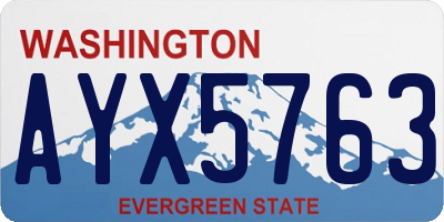 WA license plate AYX5763