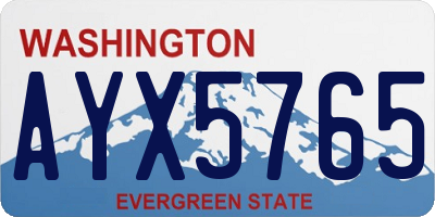 WA license plate AYX5765