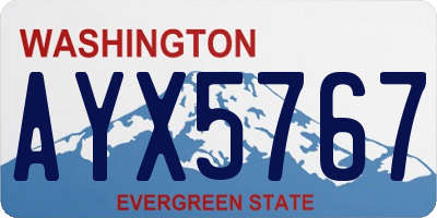 WA license plate AYX5767