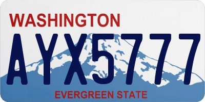 WA license plate AYX5777