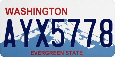 WA license plate AYX5778