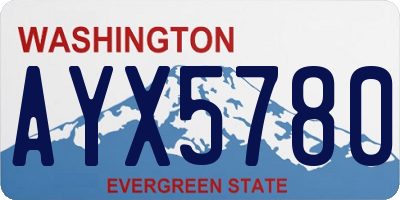 WA license plate AYX5780