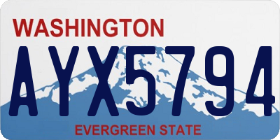 WA license plate AYX5794