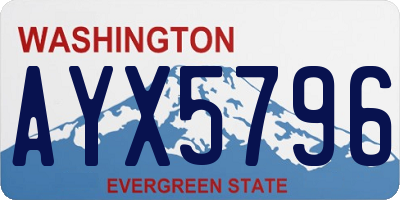 WA license plate AYX5796