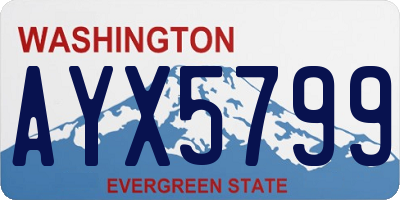 WA license plate AYX5799