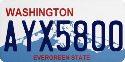 WA license plate AYX5800