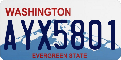 WA license plate AYX5801