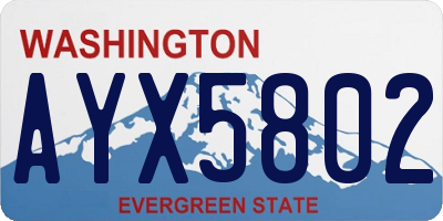 WA license plate AYX5802