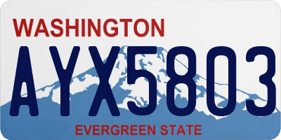 WA license plate AYX5803