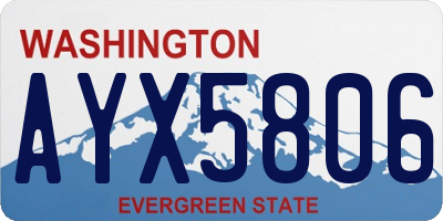 WA license plate AYX5806