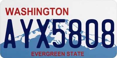 WA license plate AYX5808