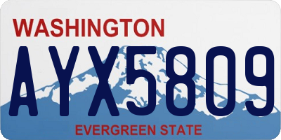 WA license plate AYX5809