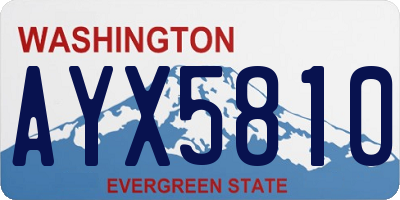 WA license plate AYX5810