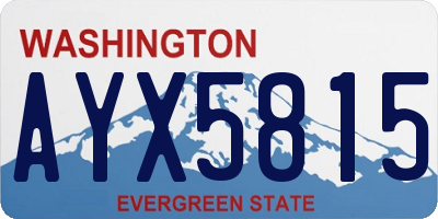 WA license plate AYX5815