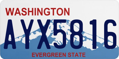 WA license plate AYX5816