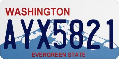 WA license plate AYX5821