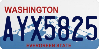 WA license plate AYX5825