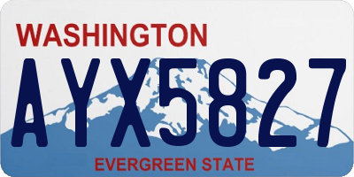 WA license plate AYX5827