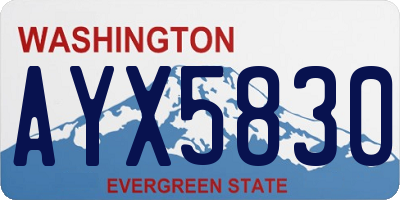 WA license plate AYX5830