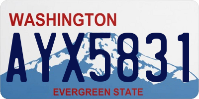 WA license plate AYX5831