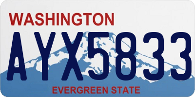 WA license plate AYX5833