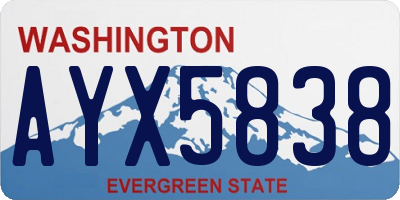 WA license plate AYX5838