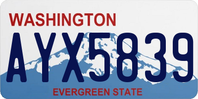 WA license plate AYX5839