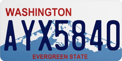 WA license plate AYX5840