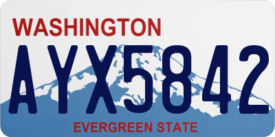 WA license plate AYX5842