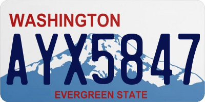 WA license plate AYX5847