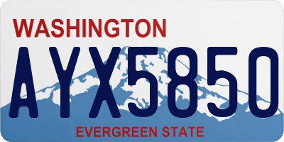 WA license plate AYX5850