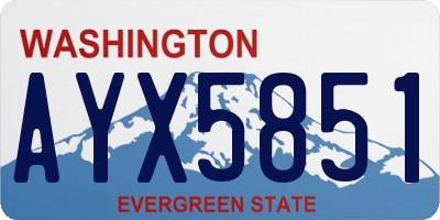 WA license plate AYX5851