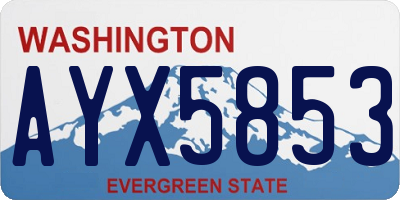 WA license plate AYX5853