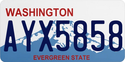 WA license plate AYX5858