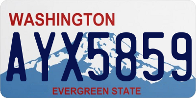 WA license plate AYX5859