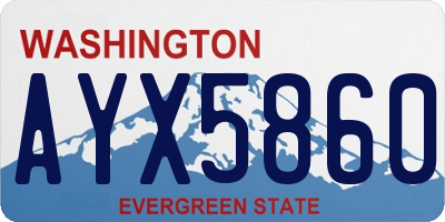 WA license plate AYX5860