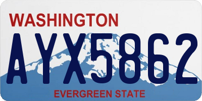 WA license plate AYX5862