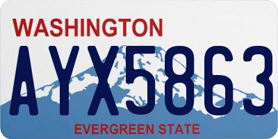 WA license plate AYX5863