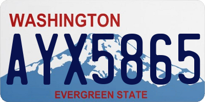 WA license plate AYX5865