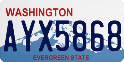 WA license plate AYX5868