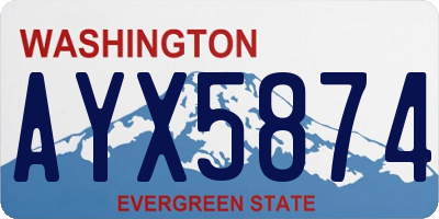 WA license plate AYX5874