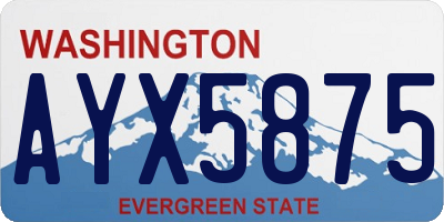 WA license plate AYX5875