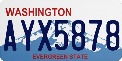 WA license plate AYX5878